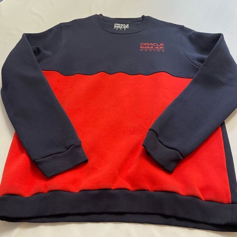 Oracle Red Bull Racing Navy Blue Red Colorblock Sweatshirt Pullover Size 2XL